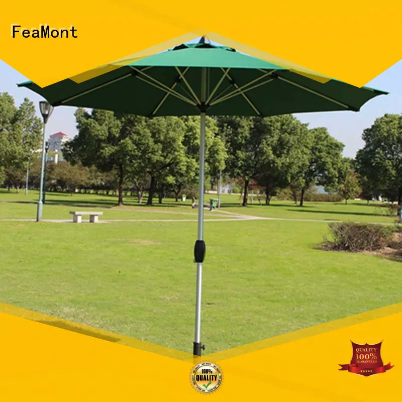 FeaMont green garden umbrella in different shape for outdoor exhibition
