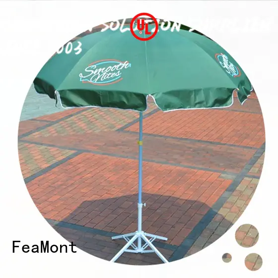 FeaMont printing 9 ft beach umbrella effectively for exhibition