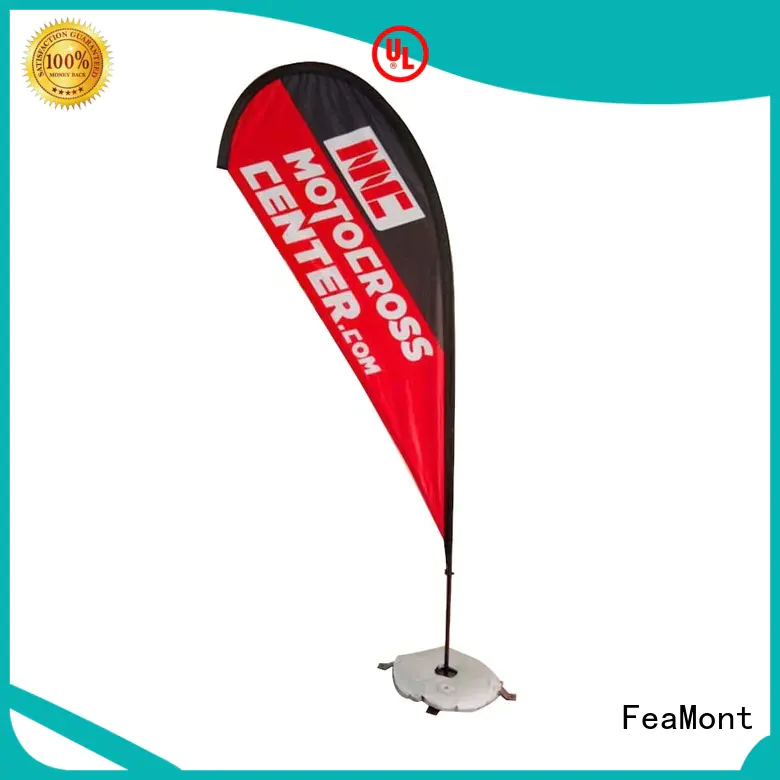 FeaMont fiberglass feather flag marketing for outdoor activities