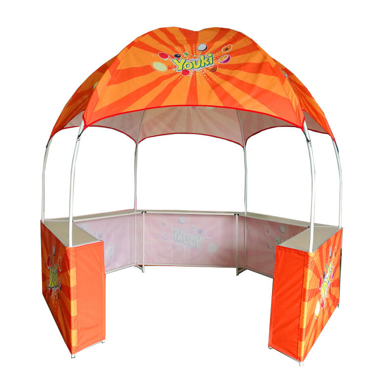 Outdoor hexagonal display advertising dome kiosk gazebo tent for promotion sales
