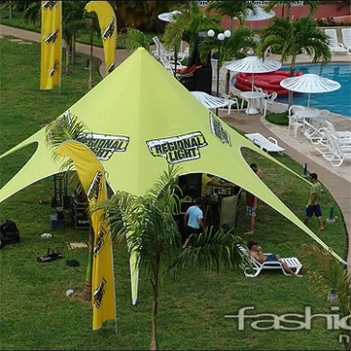 Aluminum pole spider star shaped tent for sports events advertising stretch tent