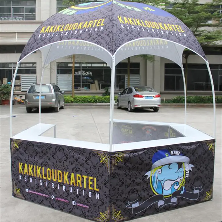 Promotion booth tent outdoor display hexagonal type kiosk dome tent
