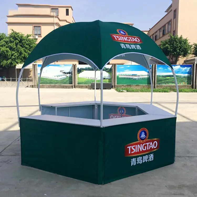 Promotion booth tent outdoor display hexagonal type kiosk dome tent