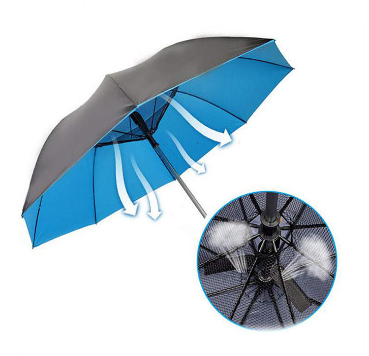 Multi-function waterproof fan umbrella supports USB and charger batteries with large capacity fan umbrella with power bank