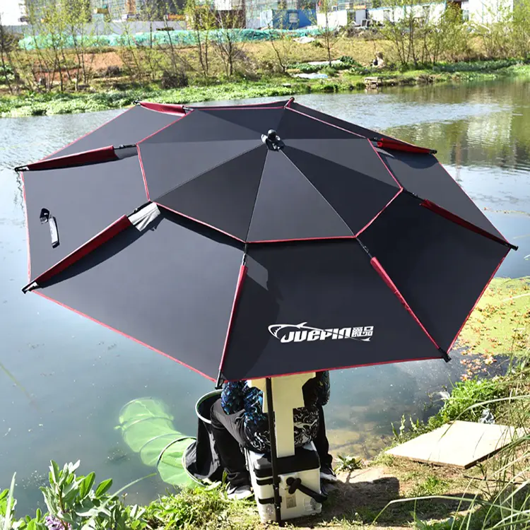 Wholesale 2.6M big UV protection double layer outdoor windproof fishing umbrella