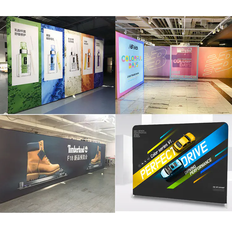 fold tension fabric display and backwall display large advertising backdrop for expo trade show