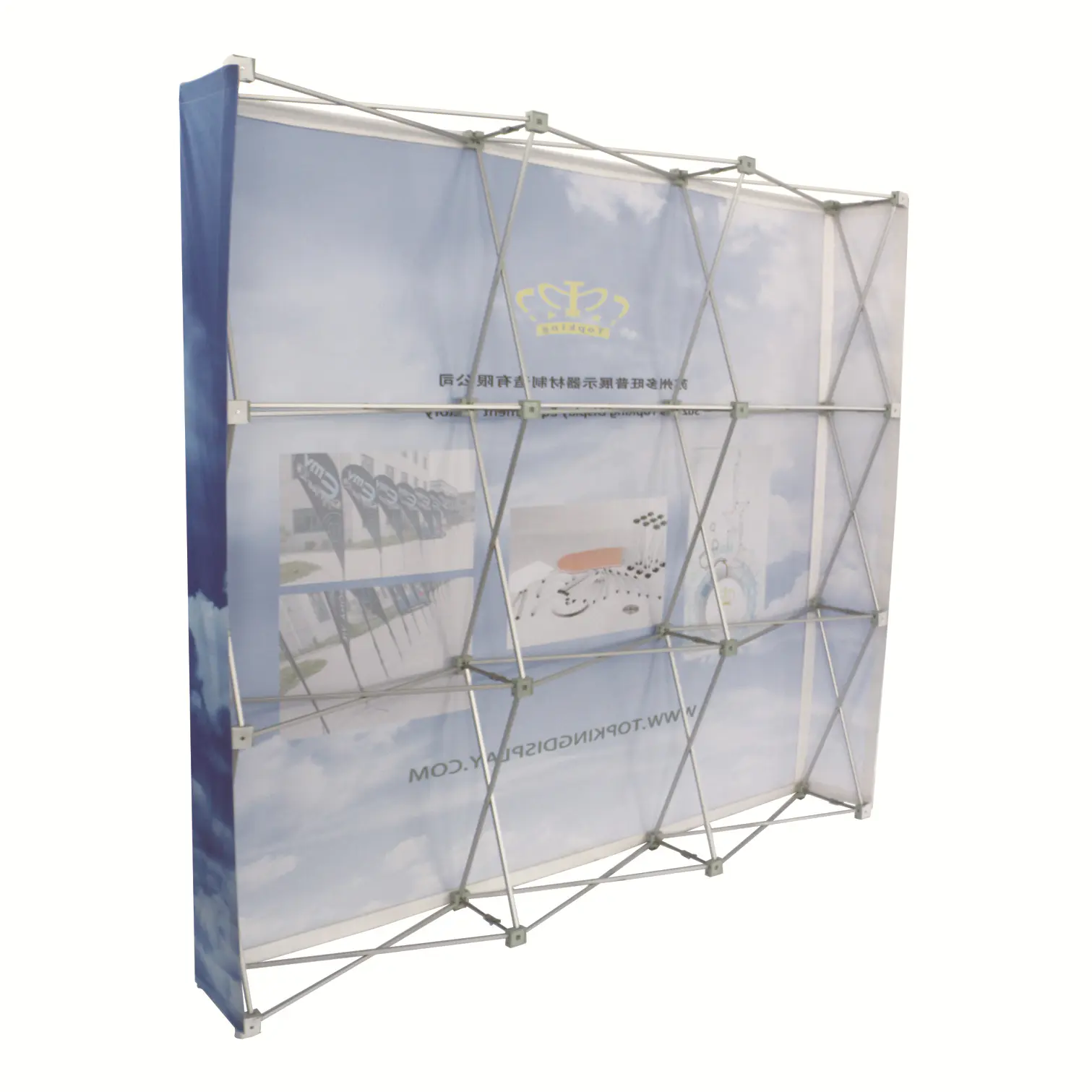 Portable pop up banner display frame pop up tension fabric backdrop stand banner