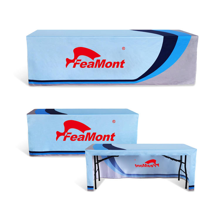 Trade Show Display 6ft Fitted Stretch Table Cover Tablecloth with Custom Logo