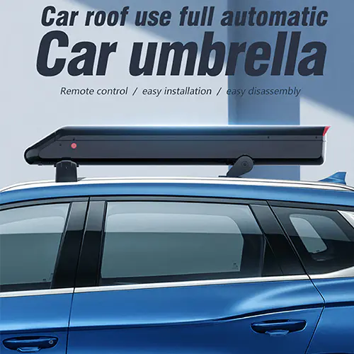Hot Selling 3.8m Portable Anti-UV Automatic Folding Sun Shade Covering Rooftop Car Cover Car Umbrella