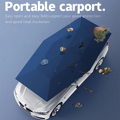 Hot Selling 3.8m Portable Anti-UV Automatic Folding Sun Shade Covering Rooftop Car Cover Car Umbrella