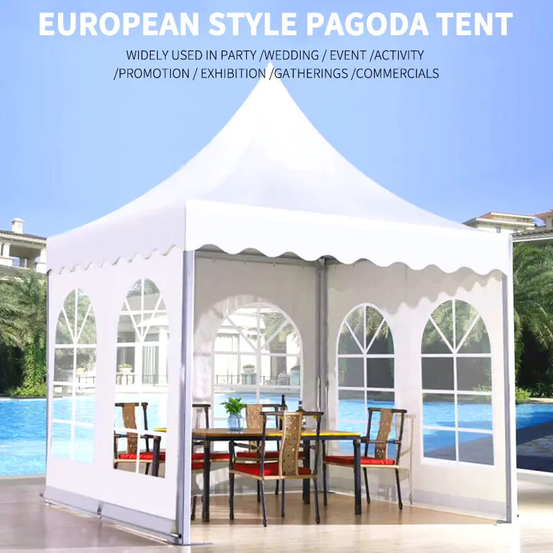 FEAMONT Outdoor waterproof aluminum pagoda marquee tent 5x5m 6x6 10x10 chinese event wedding tents pagoda tent for party event