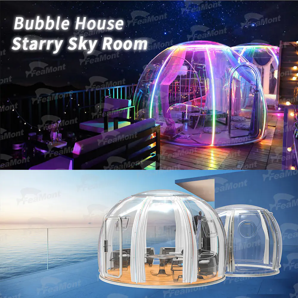 FEAMONT Villa Garden Wind Resistance Pc Polycarbonate Planetarium Dome Tent Modular Domes Tent For Resorts Camping Geodesic Dome